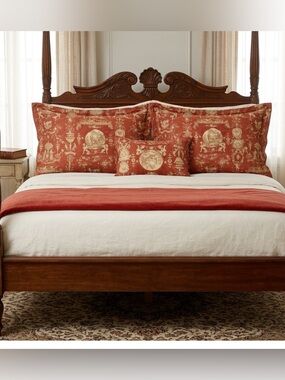 Peacock Alley King & Accent Lumbar Sham Set 3-Piece Decorative Toile Terracottao